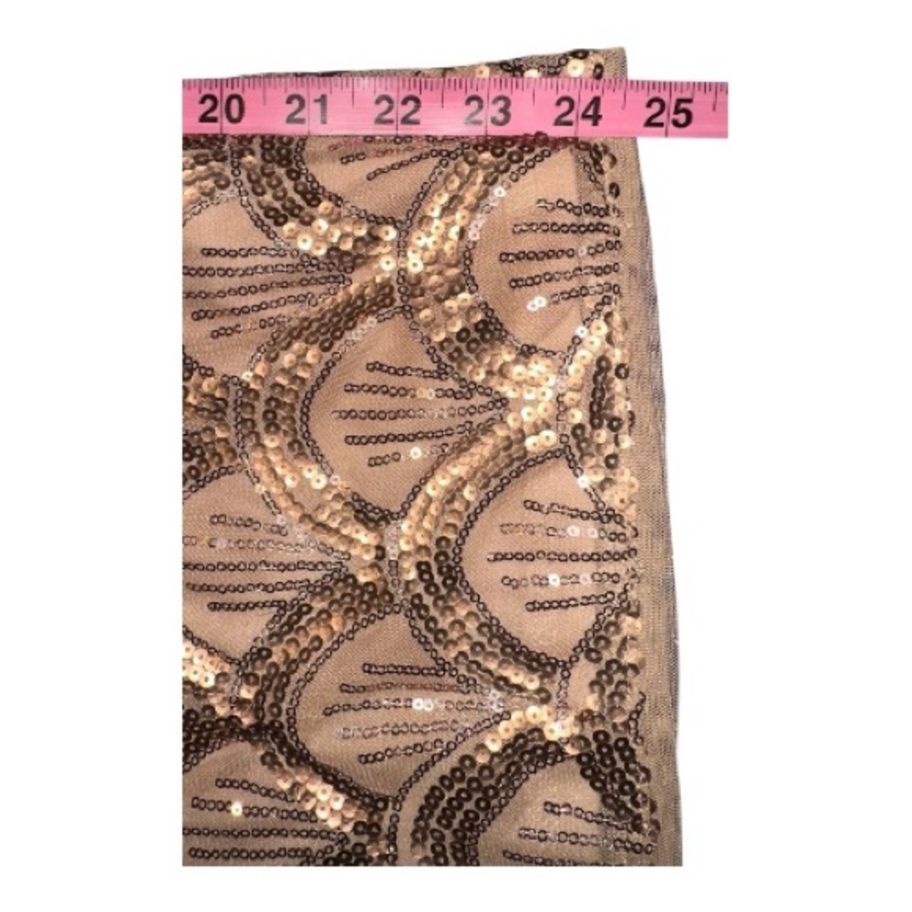 Gold Sequin Mini Dress with Long Sleeves - Picture 4 of 5